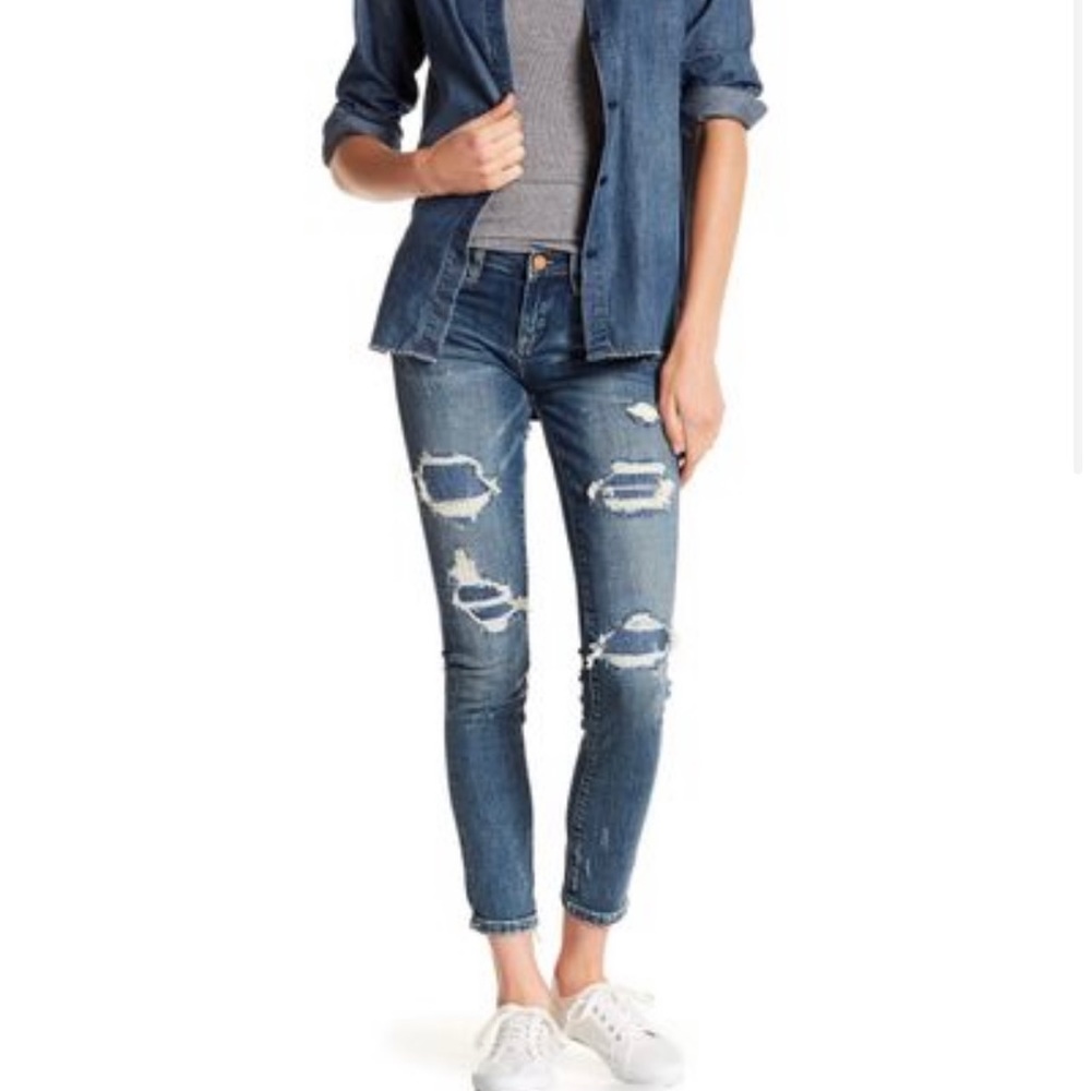 BLANK NYC Ripped and Repaired Reade Skinny Jeans